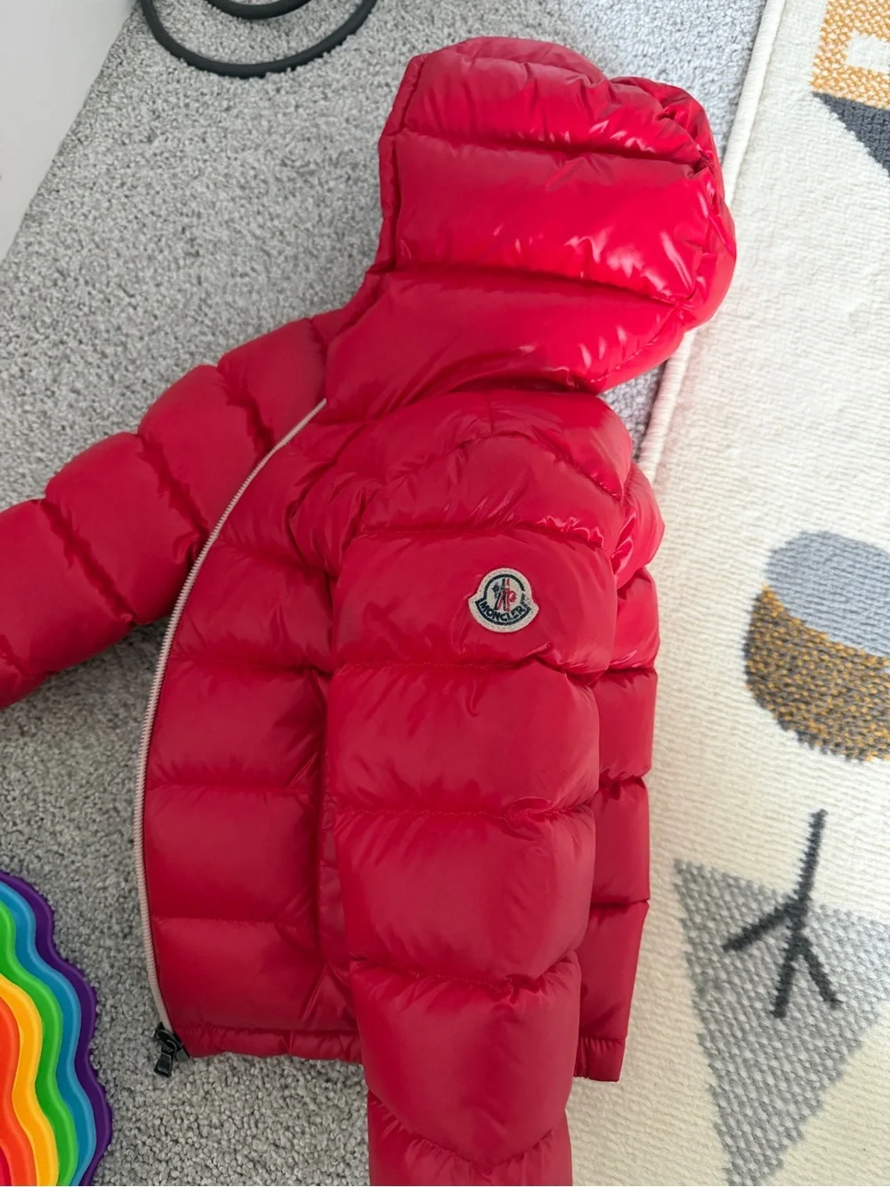 Moncler Kids Bright Red Down Puffer Coat